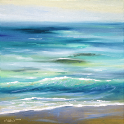 Golden Fading Light at High Tide - Seascape Series