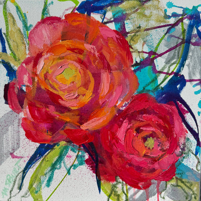 Scarlet Whirl - Floral Painting Series